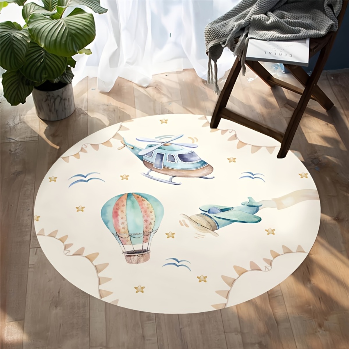 Baby Nursery Rug - Fantazyjna okrągła mata do zabawy z
