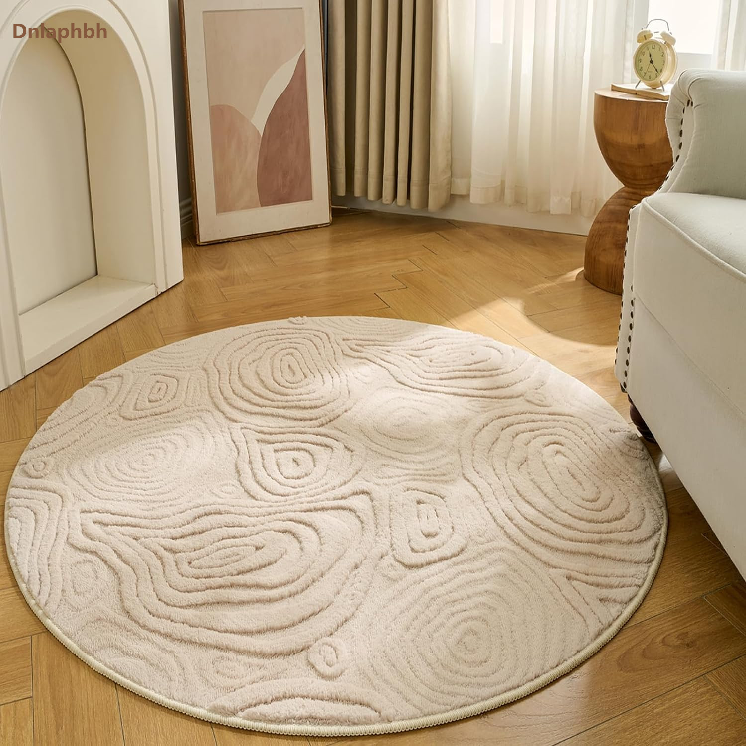 Baby Nursery Rug - Dnlaphbh 3D Geometryczny Okrągły Dywan –