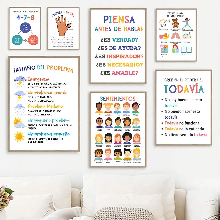 Baby Nursery In Spanish - Plakat edukacyjny dla dzieci z motywem