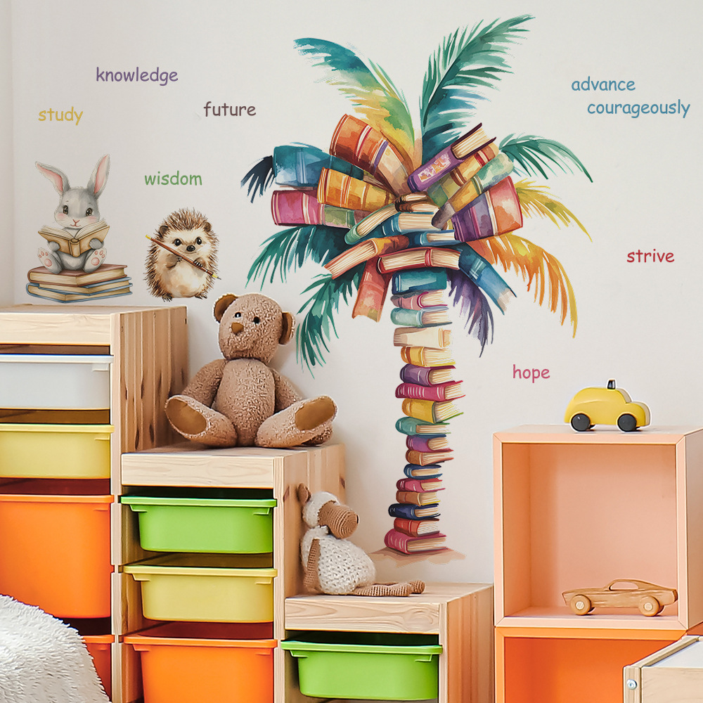 Baby Nursery Books - Książka Drzewo kokosowe Naklejka ścienna Śliczne