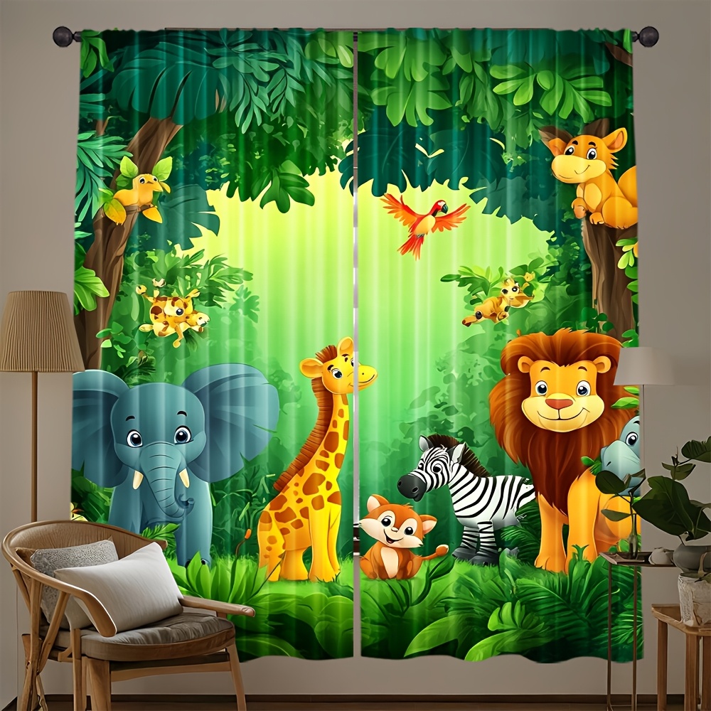 Baby Nursery Curtains - 2 szt. Zasłony z motywem kreskówkowych