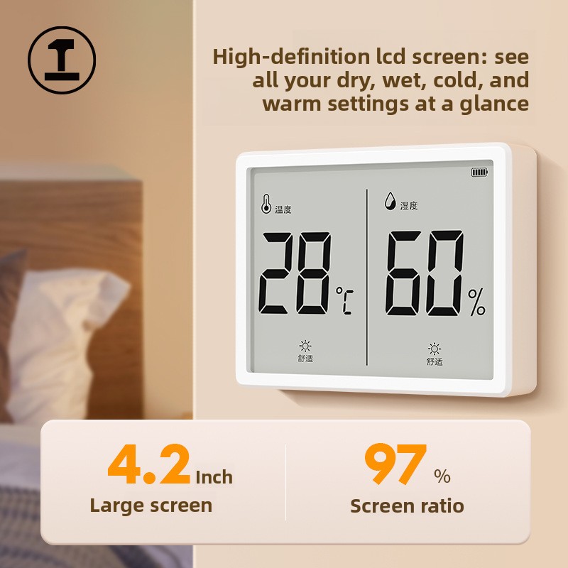 Baby Nursery Temperature - Cyfrowy termometr-higrometr JZD montowany na ścianie,