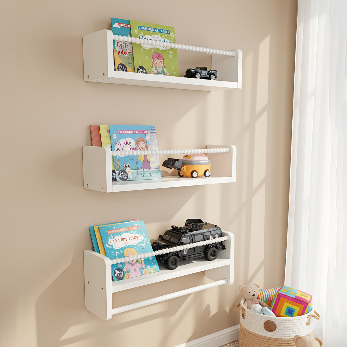 Baby Nursery Books - Drewniane półki na książki do pokoju