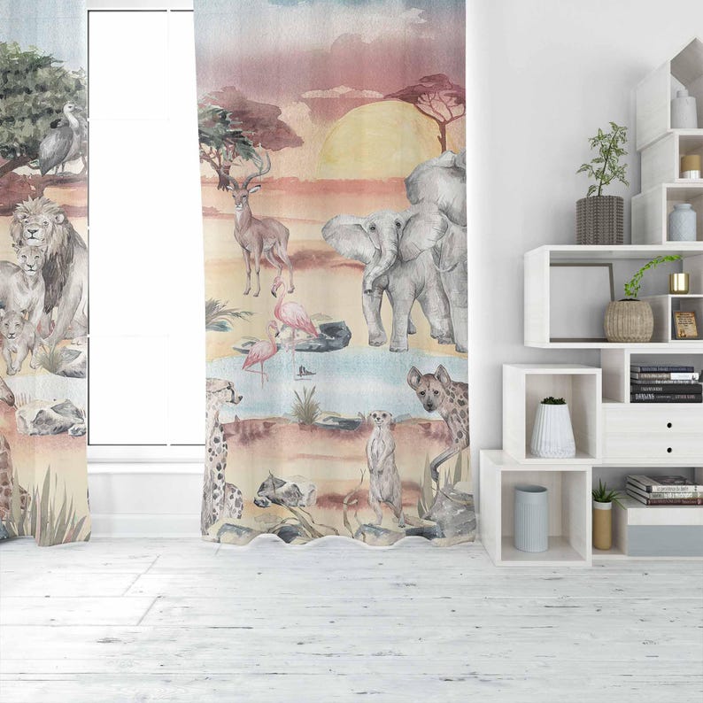 Zasłony Safari Zwierzęta Pokój – Baby Nursery Curtains recenzja i cena