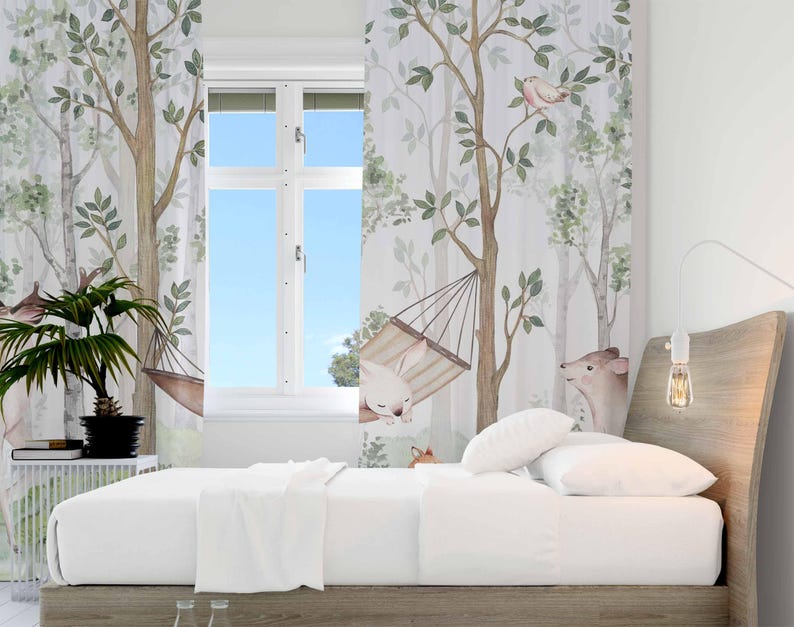 Zasłony z motywem zwierząt leś – Baby Nursery Curtains recenzja i cena