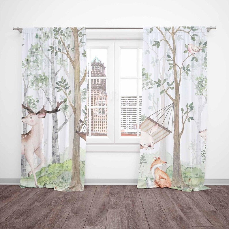 Zasłony z motywem zwierząt leś – Baby Nursery Curtains recenzja i cena