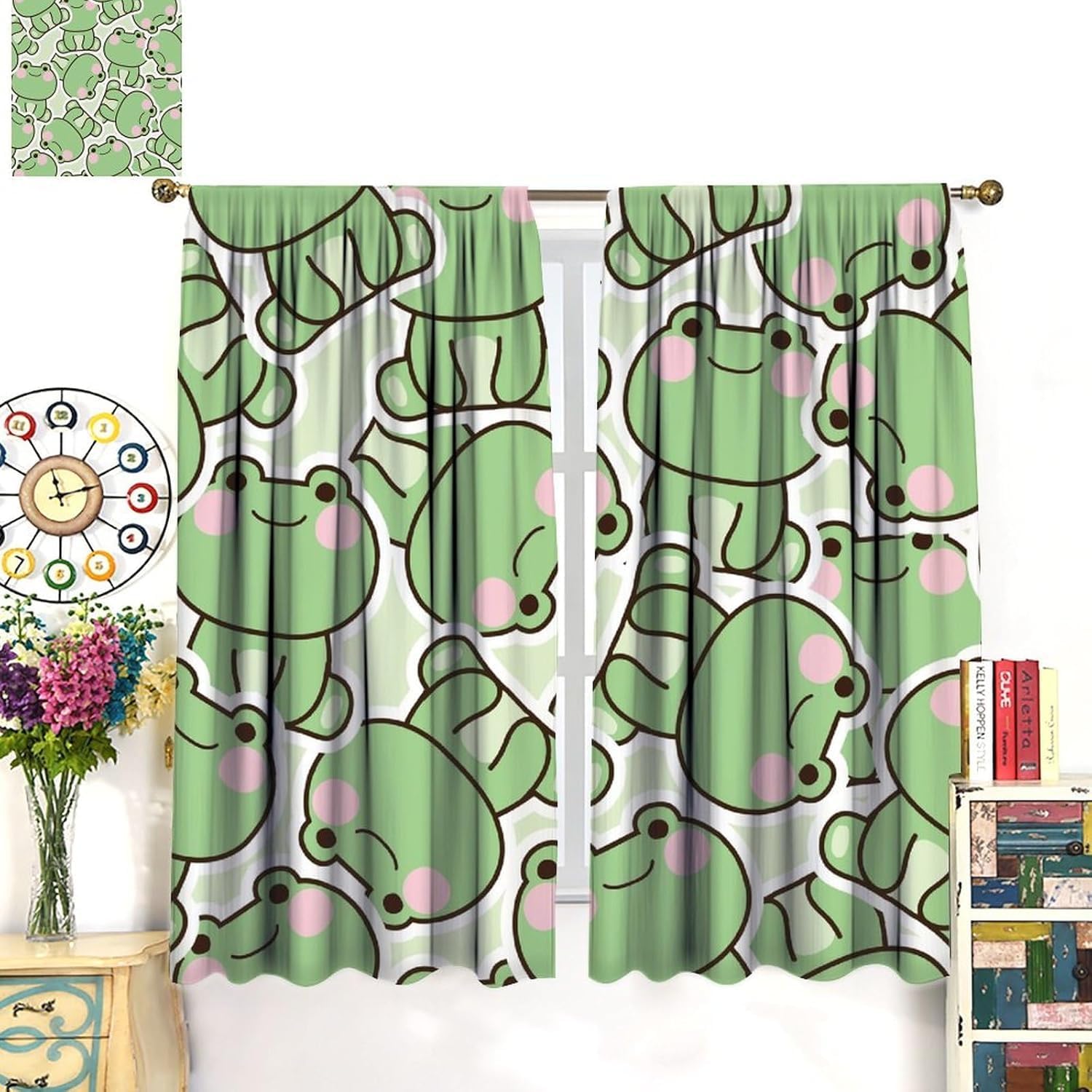 Urocze zielone zasłony w żabki – Baby Nursery Curtains recenzja i cena