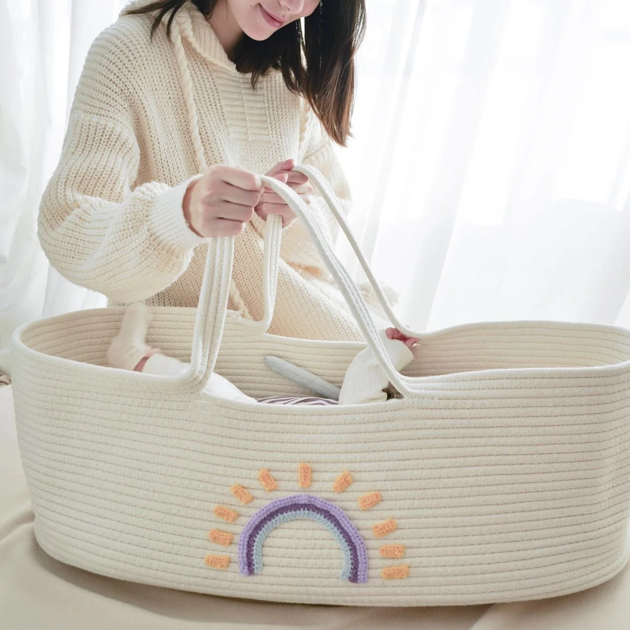 Przenośny kosz do noszenia dzi – Baby Nursery Basket recenzja i cena