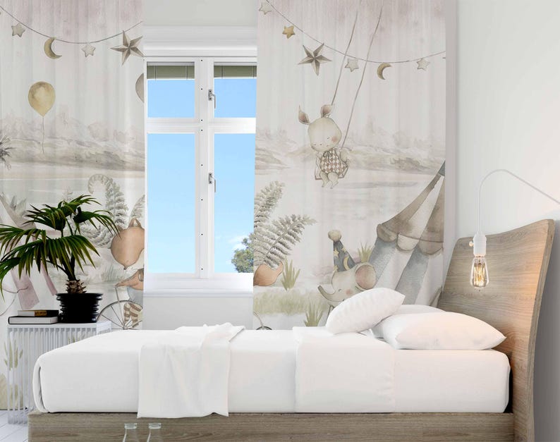 Zasłony ze zwierzętami cyrkowy – Baby Nursery Curtains recenzja i cena