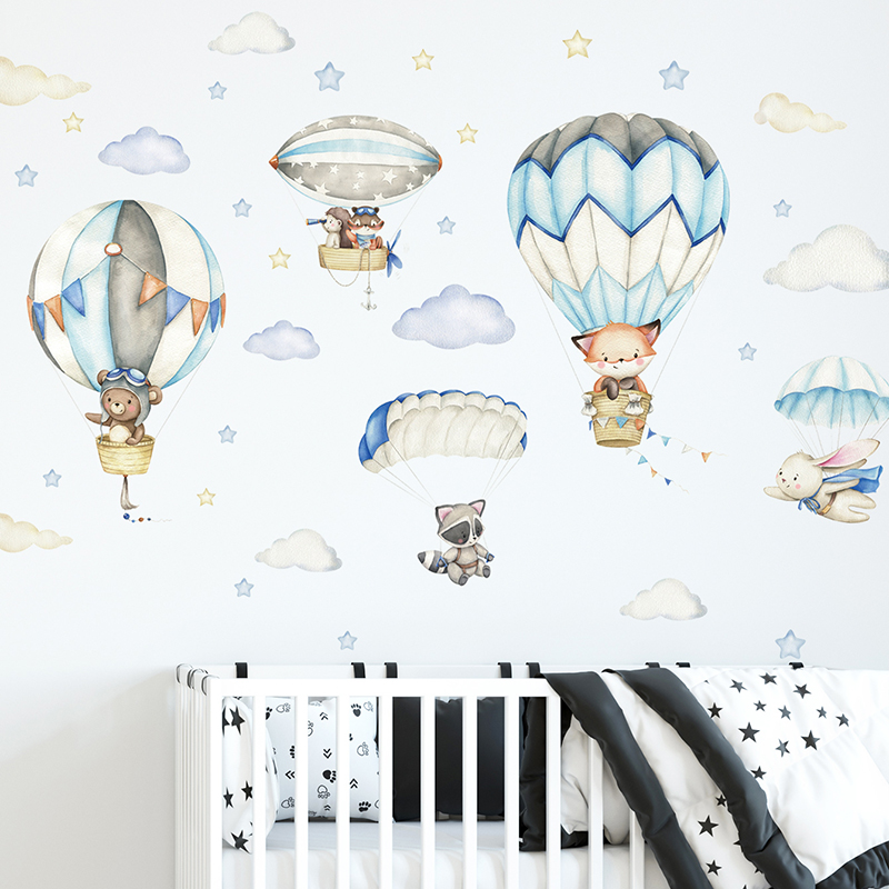 Cartoon Cute Animals Hot Air B – Baby Nursery Things recenzja i cena