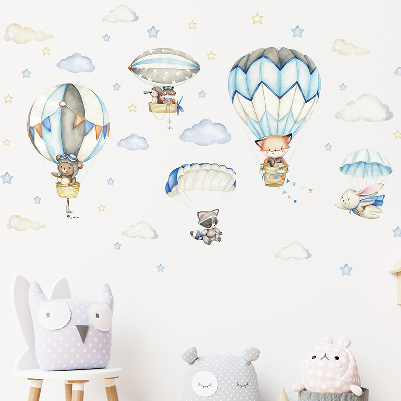 Cartoon Cute Animals Hot Air B – Baby Nursery Things recenzja i cena