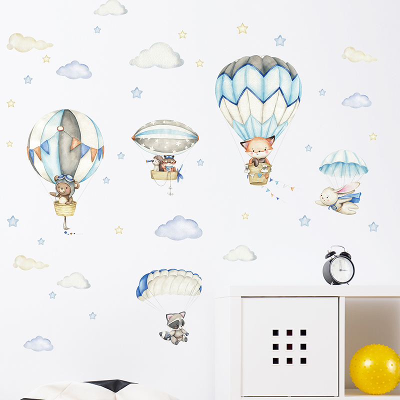 Cartoon Cute Animals Hot Air B – Baby Nursery Things recenzja i cena