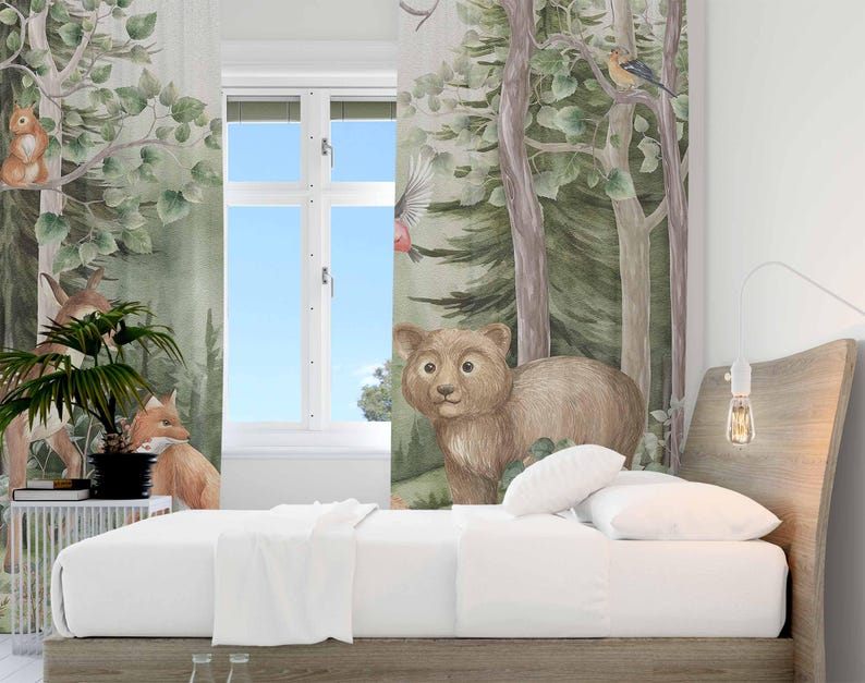 Zasłony z motywem zwierząt leś – Baby Nursery Curtains recenzja i cena