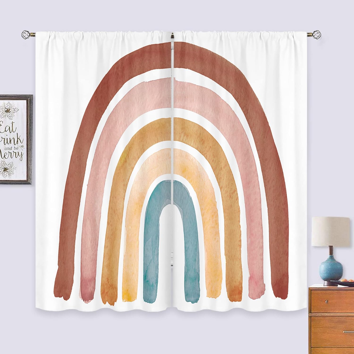 Zasłony w stylu boho z tęczą d – Baby Nursery Curtains recenzja i cena