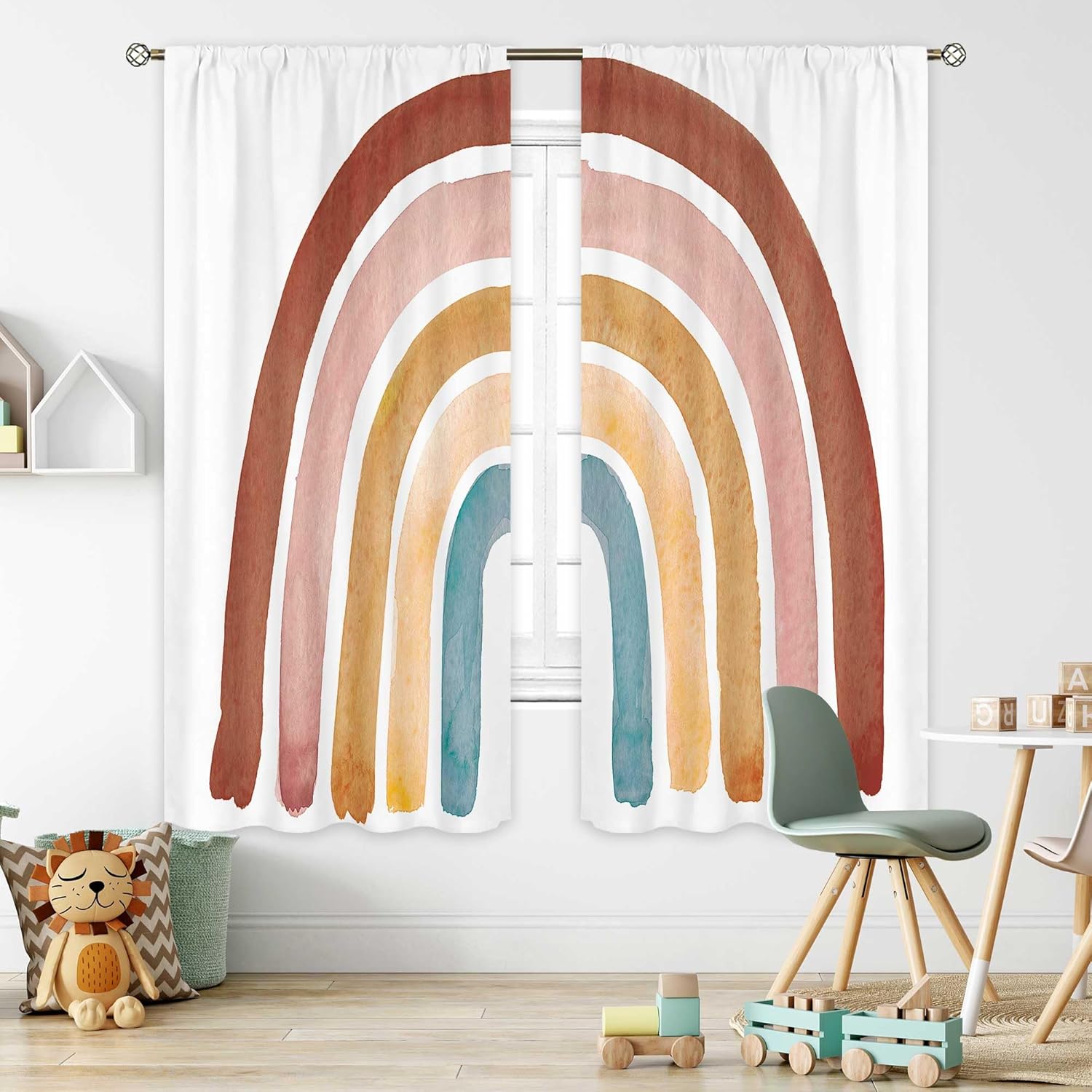 Zasłony w stylu boho z tęczą d – Baby Nursery Curtains recenzja i cena