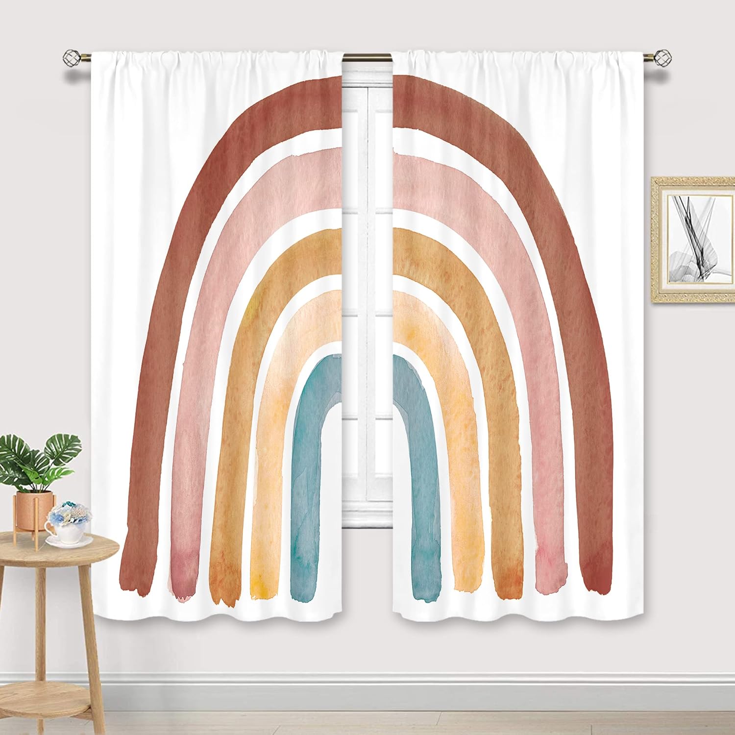 Zasłony w stylu boho z tęczą d – Baby Nursery Curtains recenzja i cena