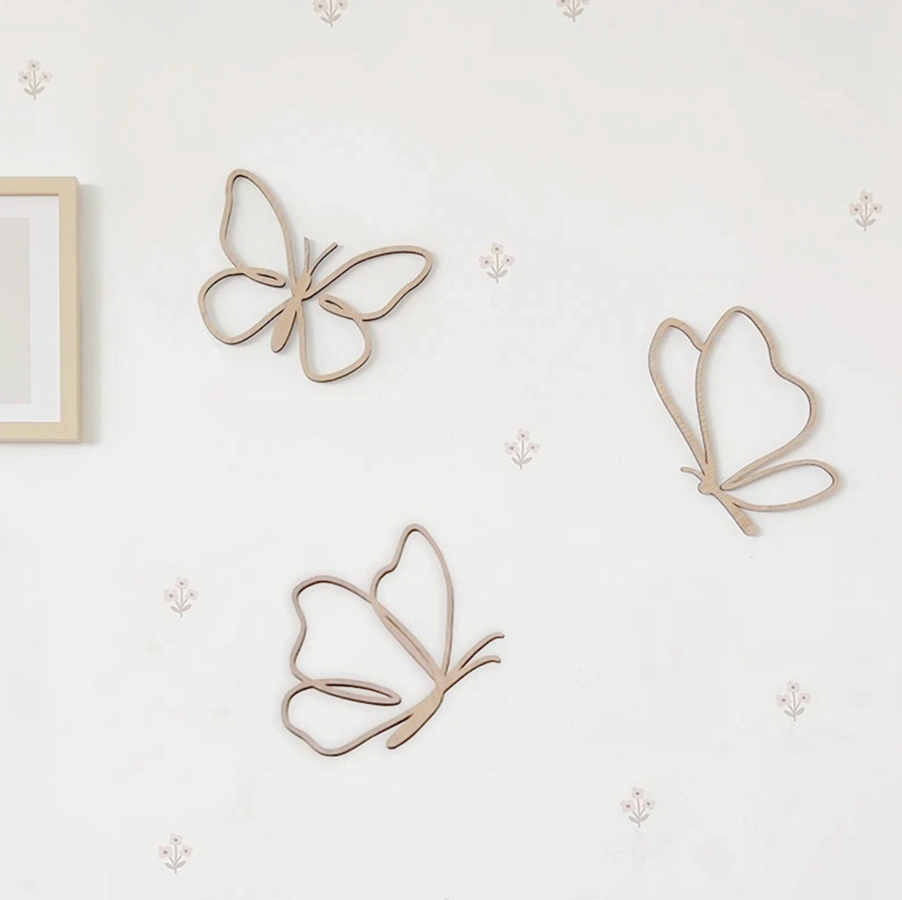 Drewniany Znak z Motylami, Dre – Baby Nursery Things recenzja i cena
