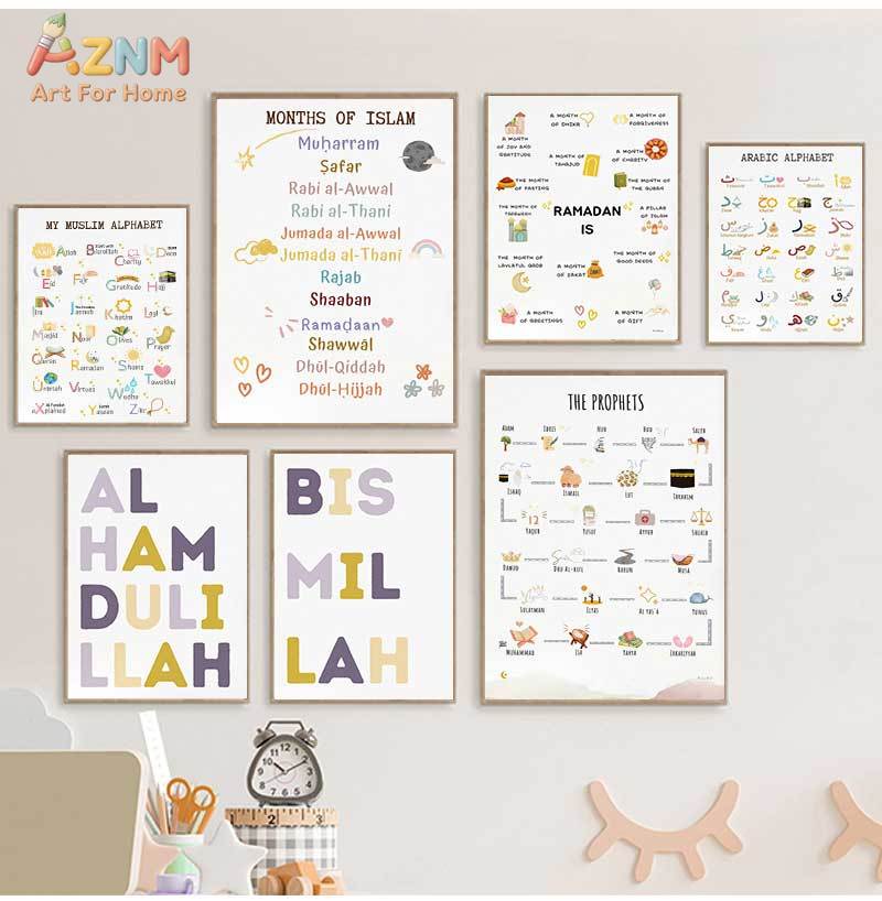 Islam Muzułmanin Proroki Alfab – Baby Nursery Posters recenzja i cena