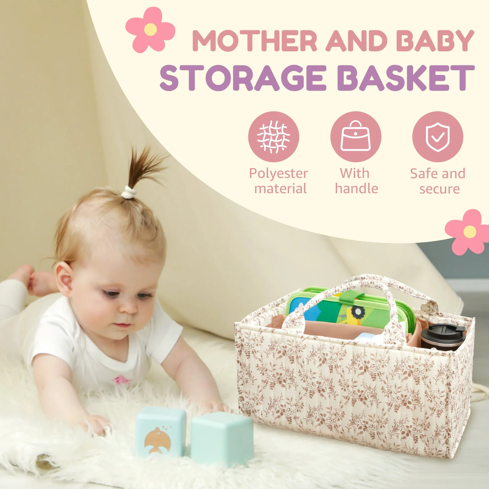 Organizer na pieluchy w kwiaty – Baby Nursery Organiser recenzja i cena