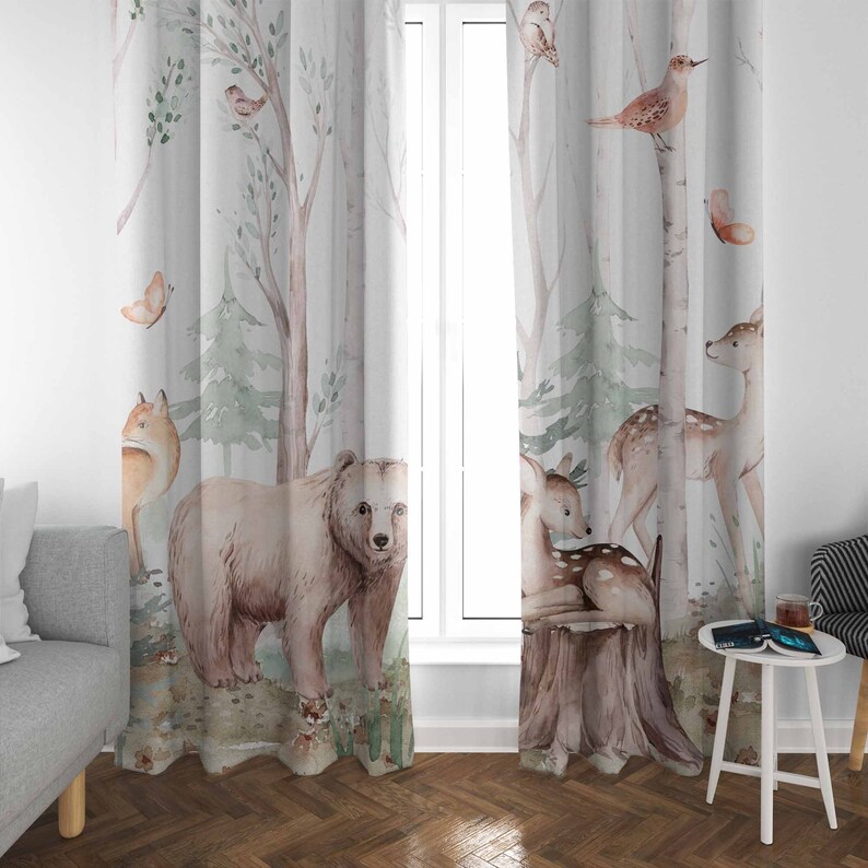 Zasłony z motywem zwierząt leś – Baby Nursery Curtains recenzja i cena